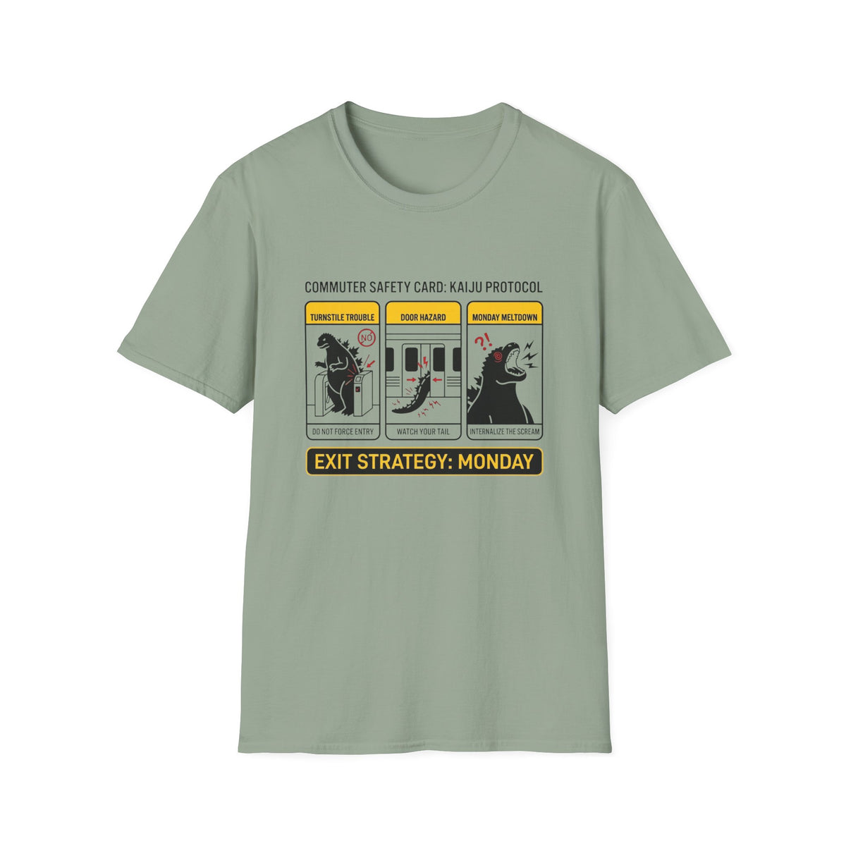 DK Safety Card Exit Strategy Monday T-Shirt