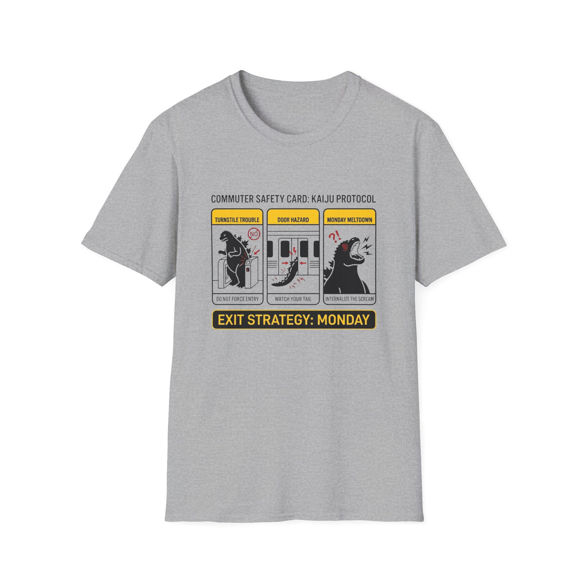 DK Safety Card Exit Strategy Monday T-Shirt
